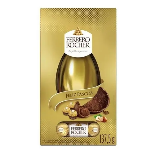 Ovo De Páscoa Ao Leite Com 3 Bombons Ferrero Rocher 137,5g